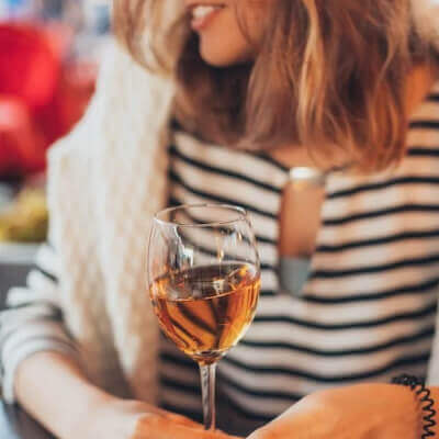 woman with wine glass