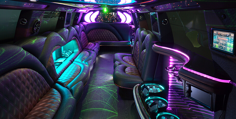 leather limo seating wide